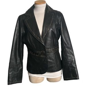 Bagatelle Soft Black Leather with Stud Detail Size Medium